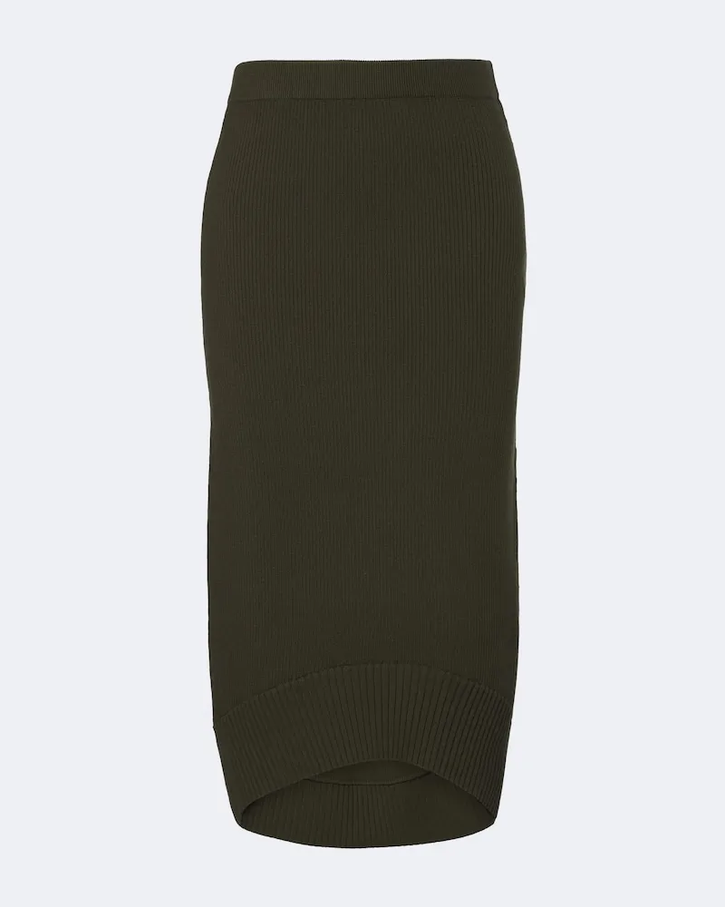 Victoria Beckham Midirock aus Wolle Grün