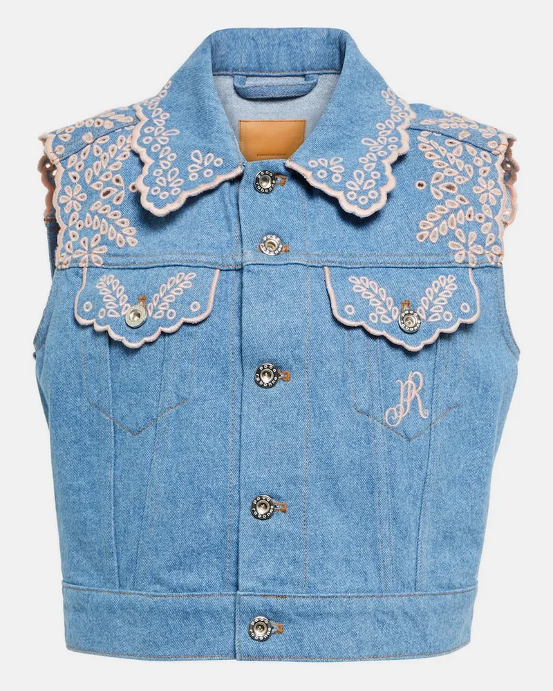 Paco Rabanne Bestickte Weste aus Denim Blau
