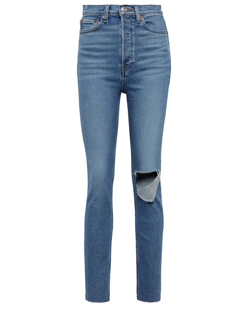 RE/DONE High-Rise Skinny Jeans 90s Ultra Blau