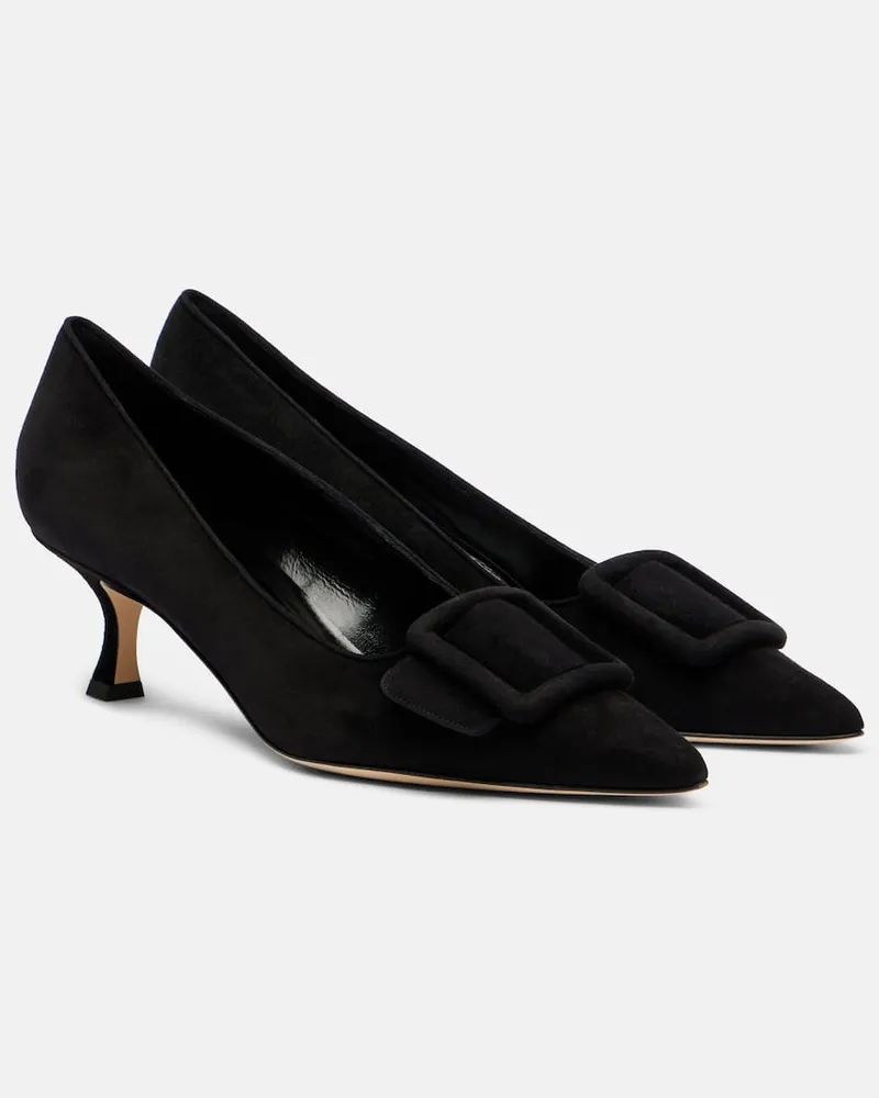 Manolo Blahnik Pumps Maysalepump 50 aus Veloursleder Schwarz