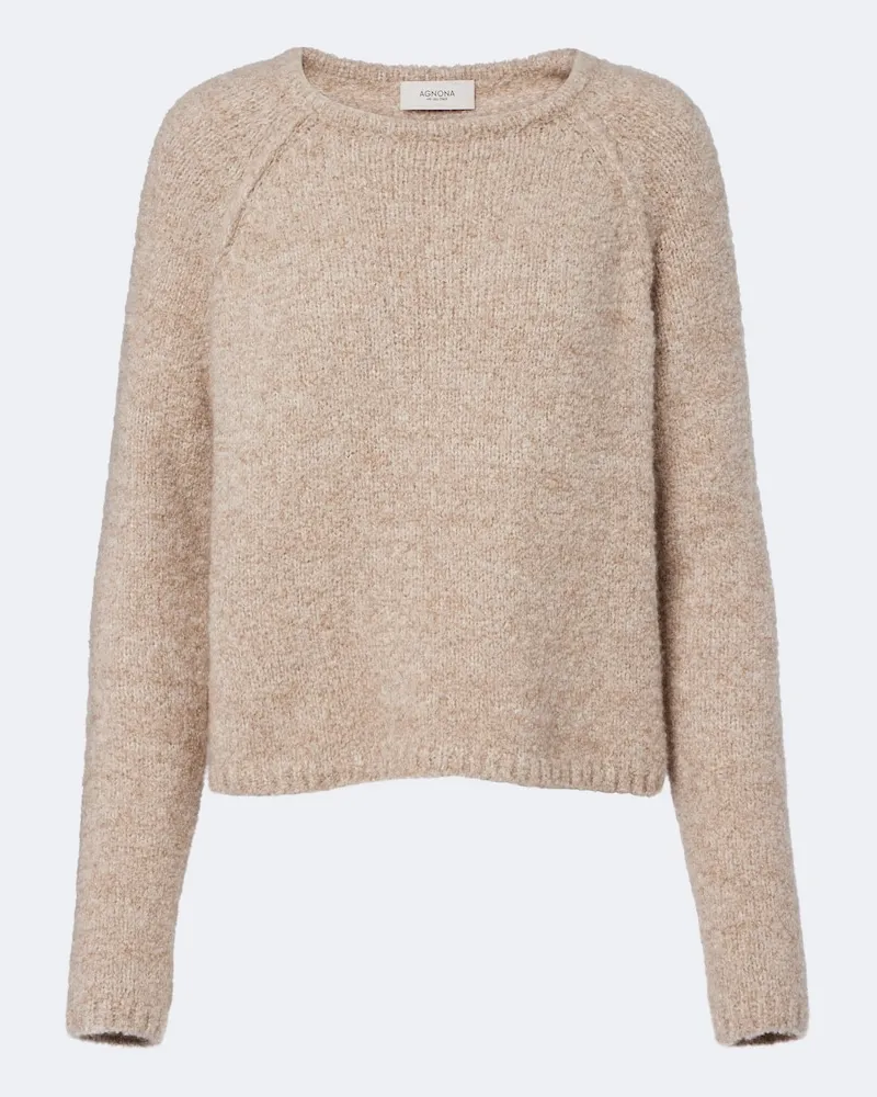 AGNONA Pullover aus Kaschmir, Seide und Wolle Beige