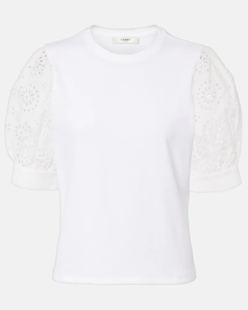 Frame Denim T-Shirt The Deco aus Baumwoll-Jersey Weiß