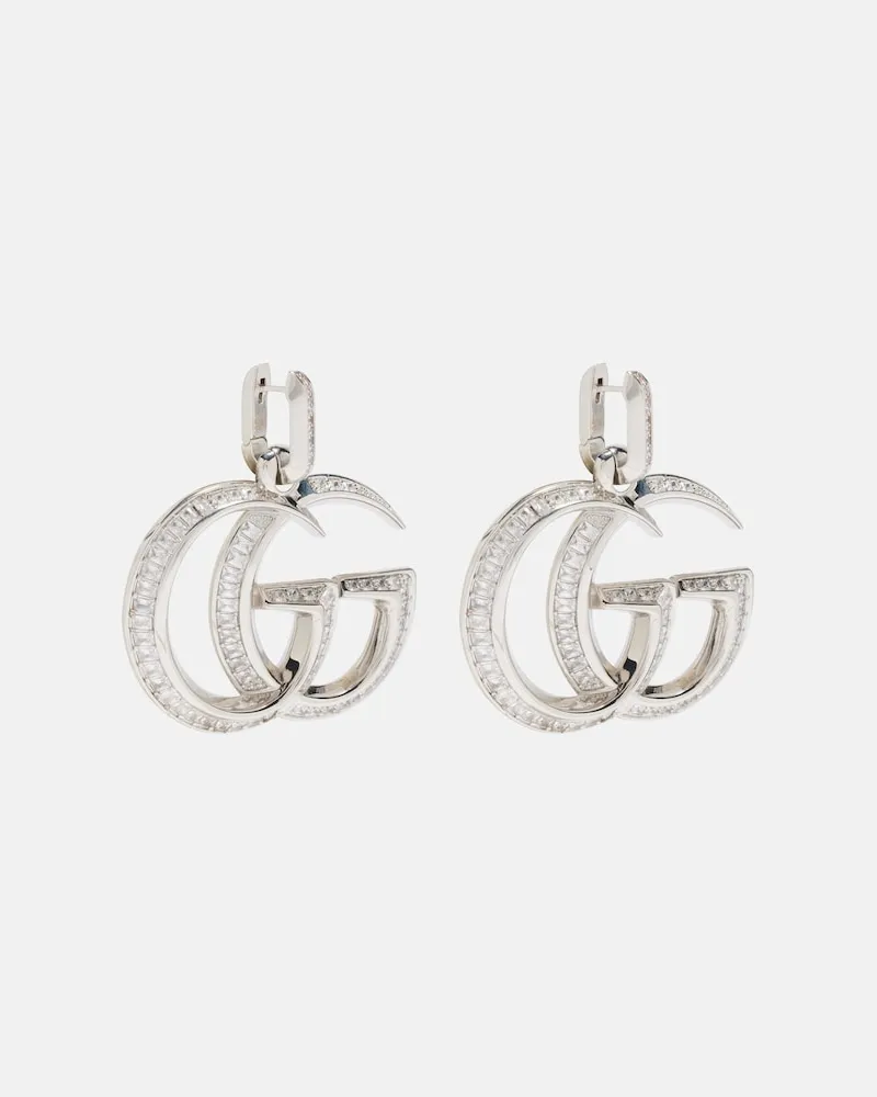 Gucci Ohrringe GG Marmont mit Kristallen Silber