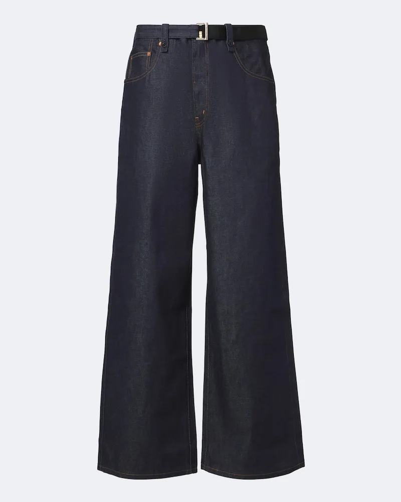 Sacai Wide-Leg Jeans Blau