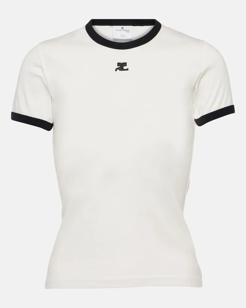 Courrèges Courrèges T-Shirt aus Baumwoll-Jersey Weiß