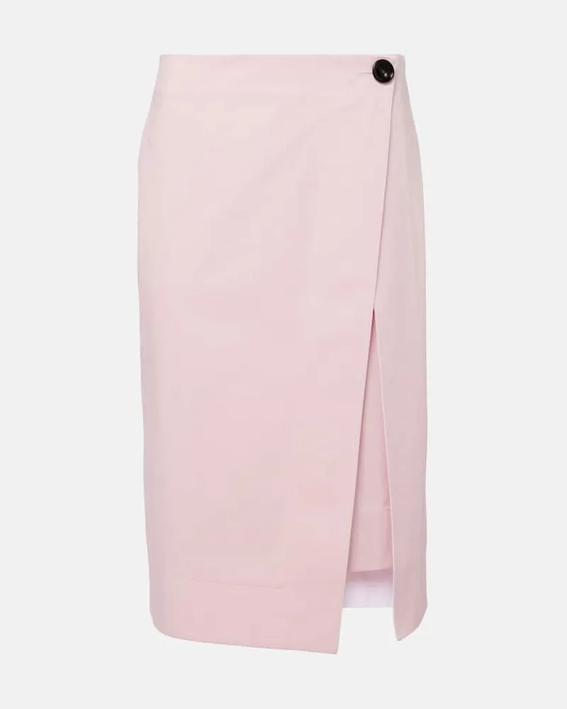 Bottega Veneta Midirock aus Baumwoll-Twill Rosa
