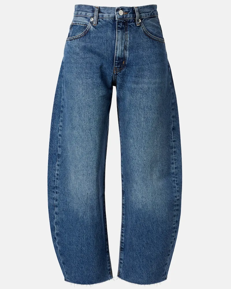 Frame Denim Barrel Jeans Bubble Crop Blau