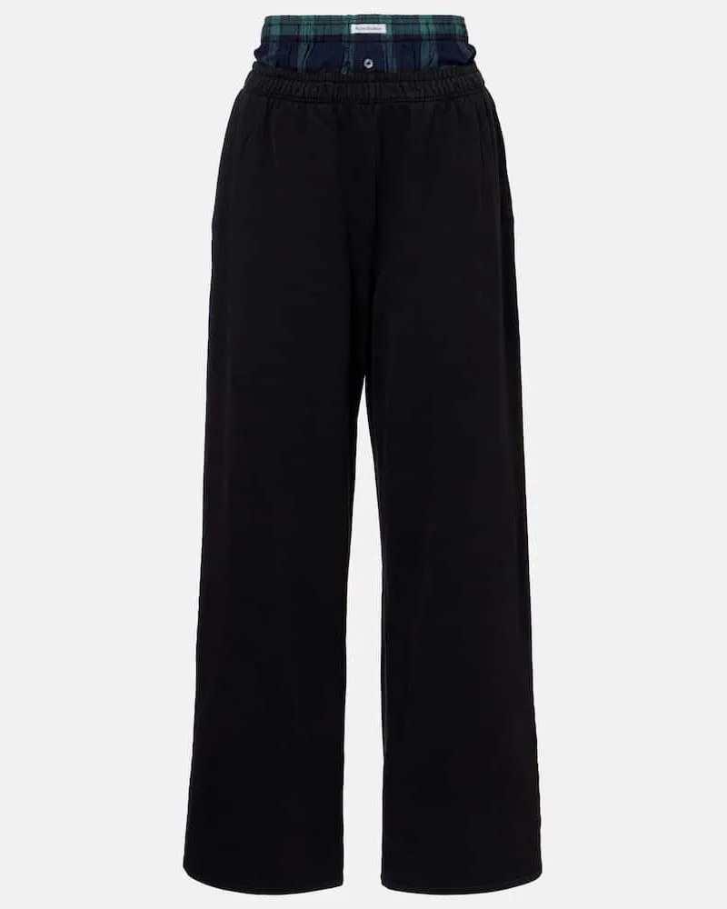 Acne Studios Weite Hose aus Baumwolle Schwarz