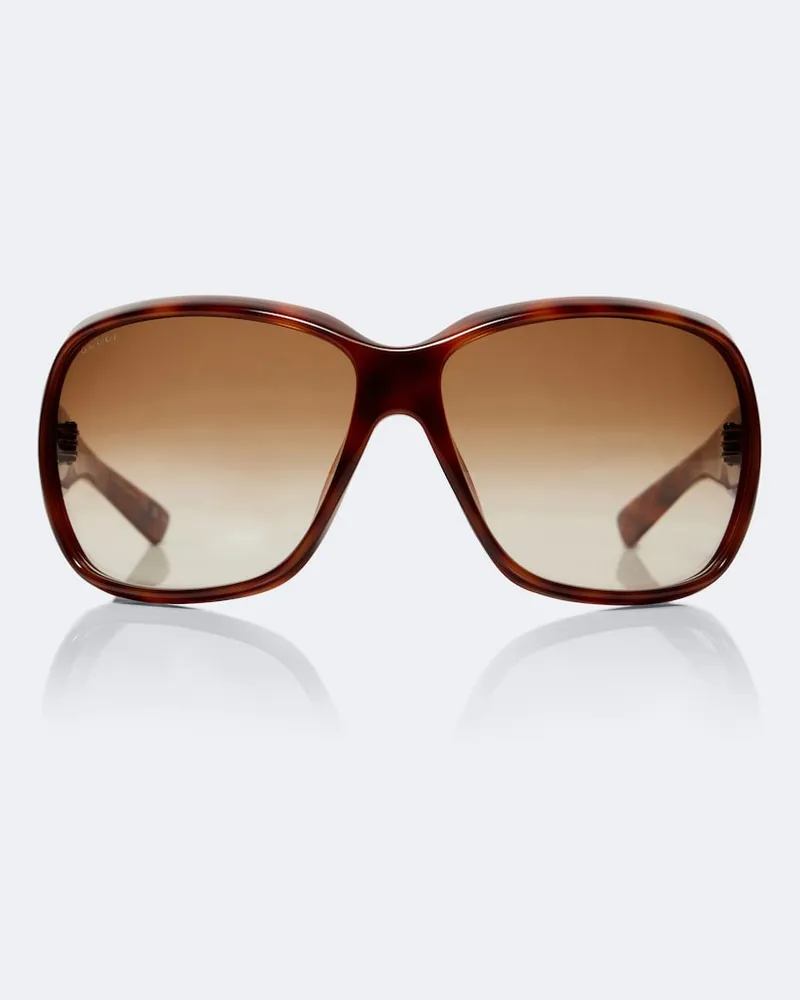 Gucci Eckige Sonnenbrille Gucci Script Braun