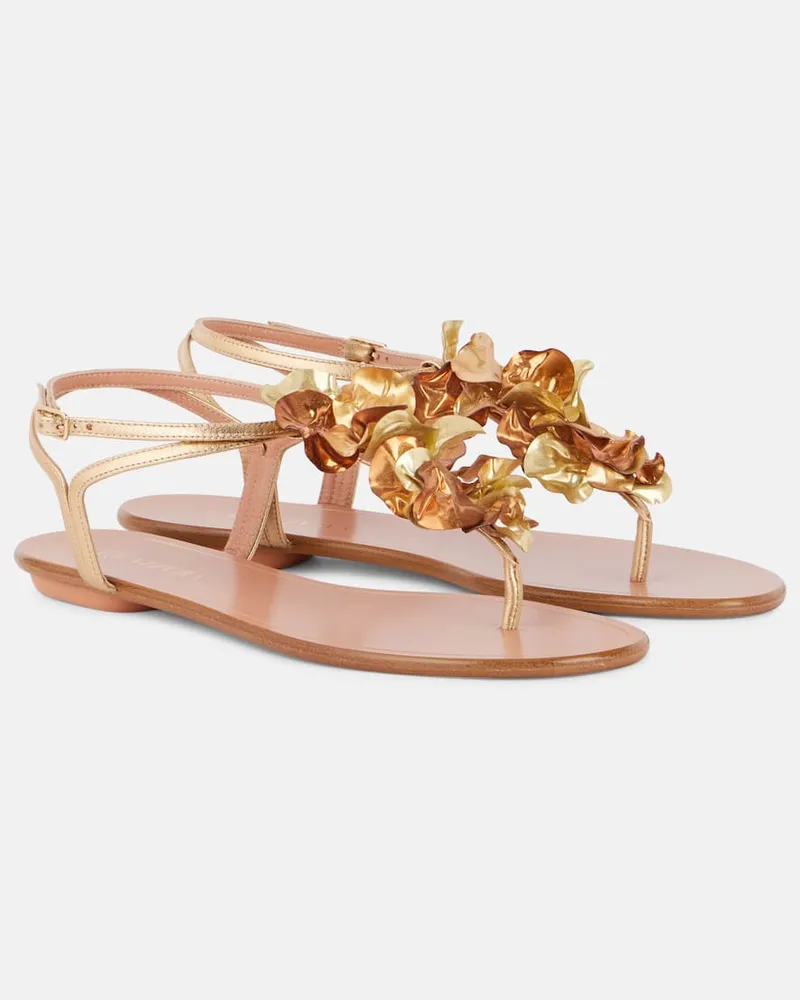 Aquazzura Sandalen aus Metallic-Leder Gold