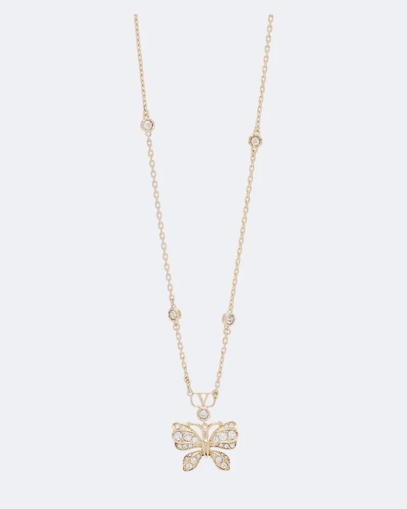 Valentino Garavani Halskette Flutterby aus Bronze mit Kristallen Gold