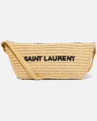 Saint Laurent Schultertasche Le Rafia aus Raffiabast Beige