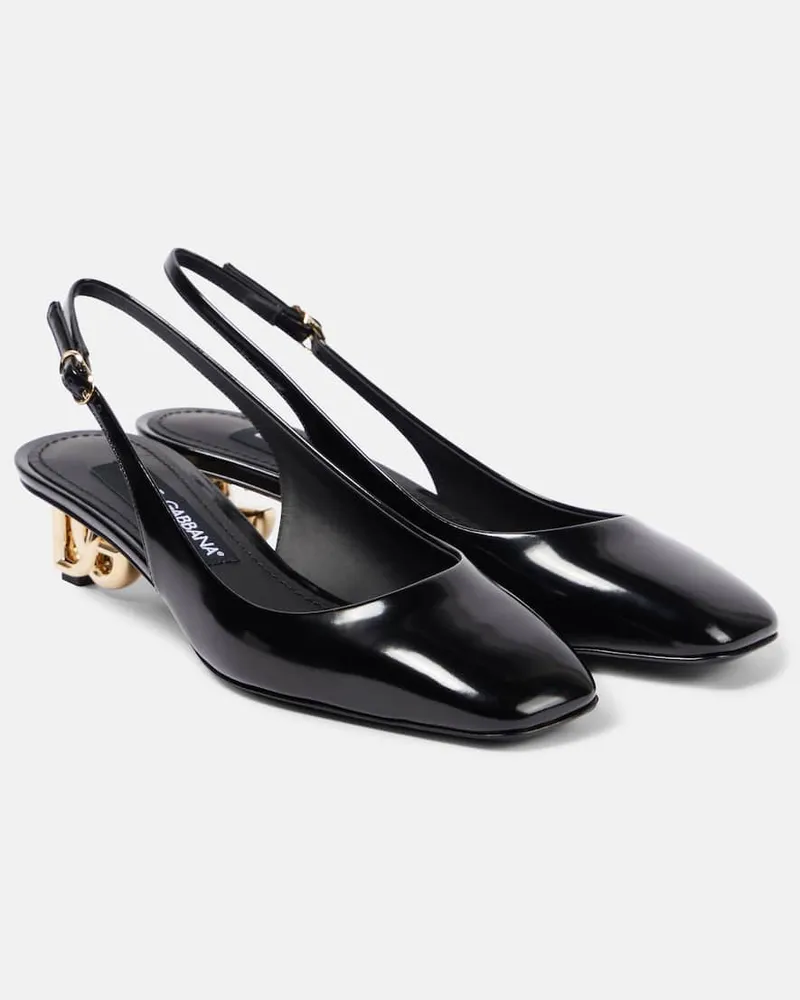 Dolce & Gabbana Slingback-Pumps Jackie DG 40 aus Lackleder Schwarz