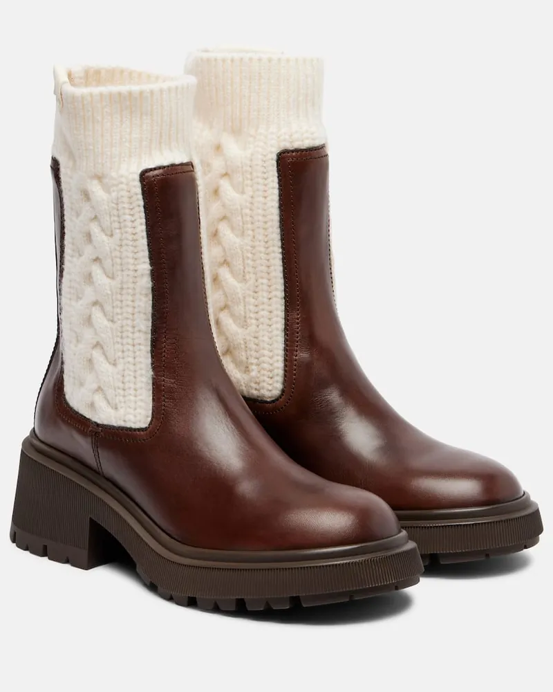 Jimmy Choo Ankle Boots Tamia aus Leder Braun