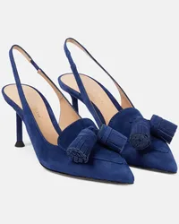 Gianvito Rossi Slingback-Pumps aus Veloursleder Blau