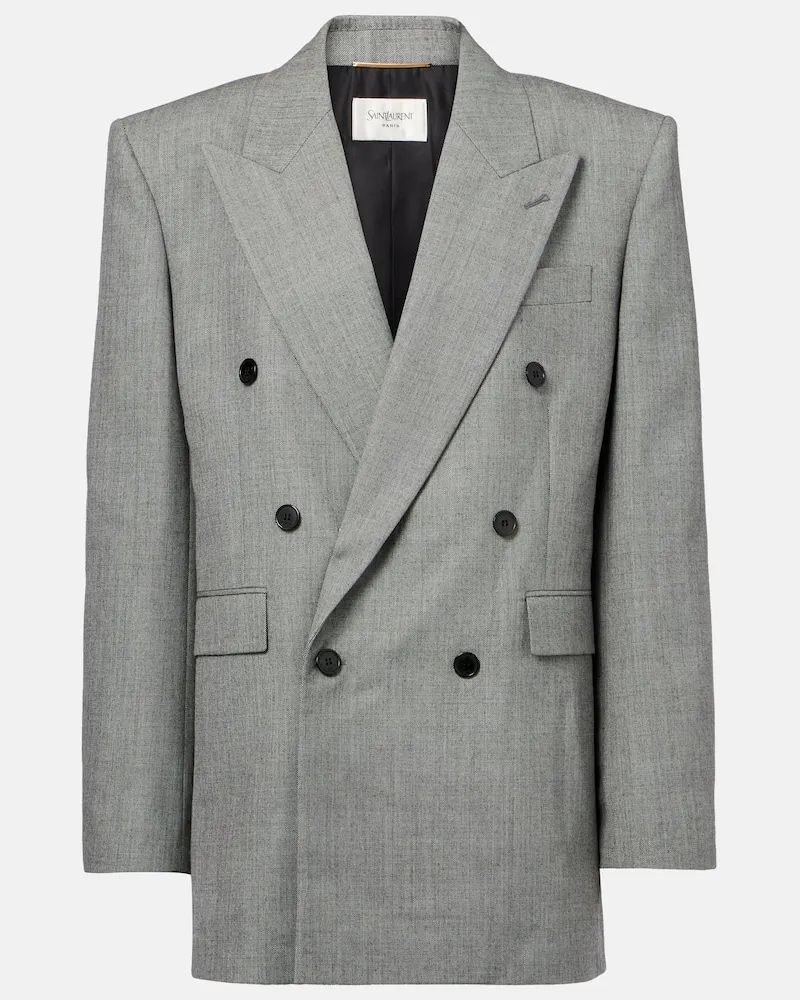 Saint Laurent Blazer aus Woll-Twill Grau