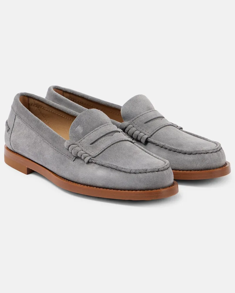 TOD'S Loafers aus Veloursleder Grau