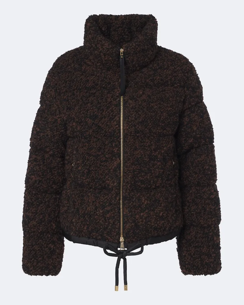 Moncler Daunenjacke Trascendance aus Bouclé Braun