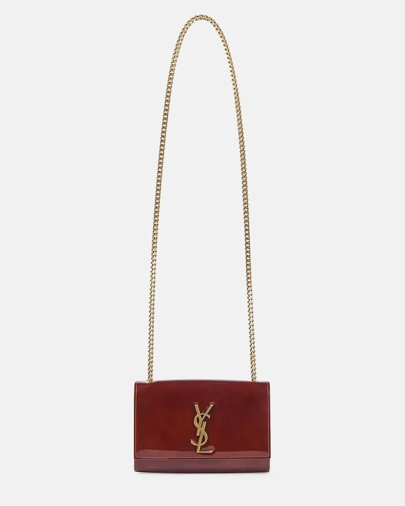 Saint Laurent Portemonnaie mit Kettenriemen Kate Small Burgund