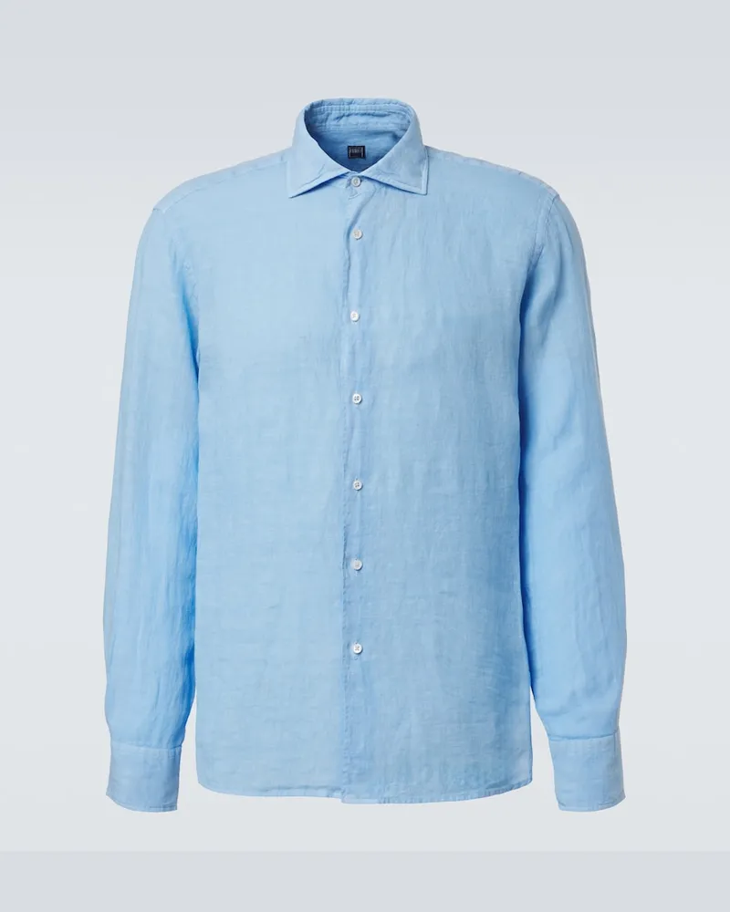 Fedeli Hemd aus Leinen Blau