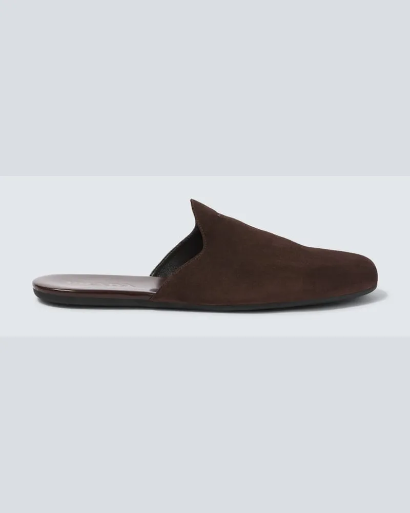 Prada Slippers aus Veloursleder Braun
