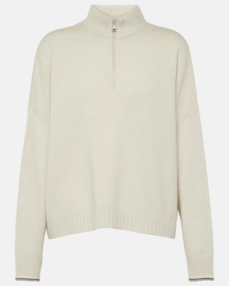 Brunello Cucinelli Pullover aus einem Wollgemisch Weiß