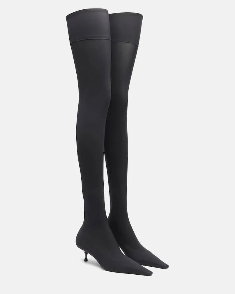 Victoria Beckham Overknee-Stiefel 45 aus Jersey Schwarz