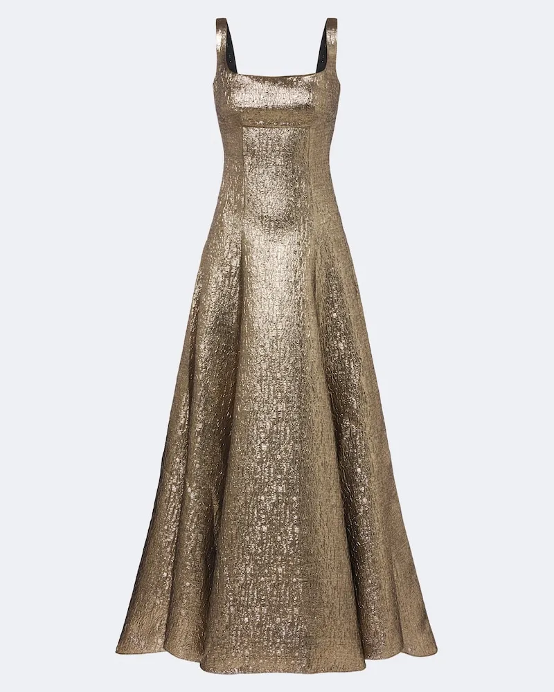 Roland Mouret Robe aus Lamé-Jacquard Gold