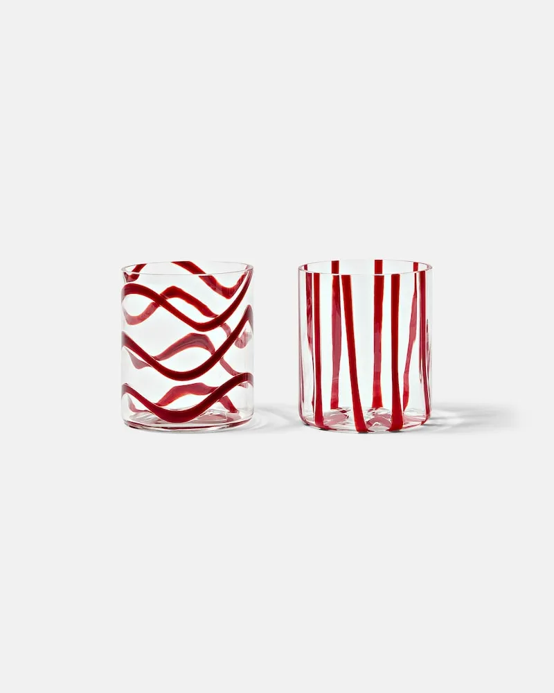 NasonMoretti Set Cyrcus aus zwei Tumbler-Gläsern Rot