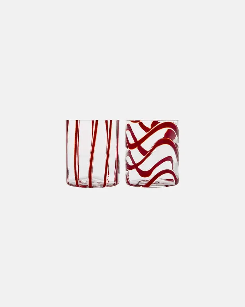 NasonMoretti Set Cyrcus aus zwei Tumbler-Gläsern Rot