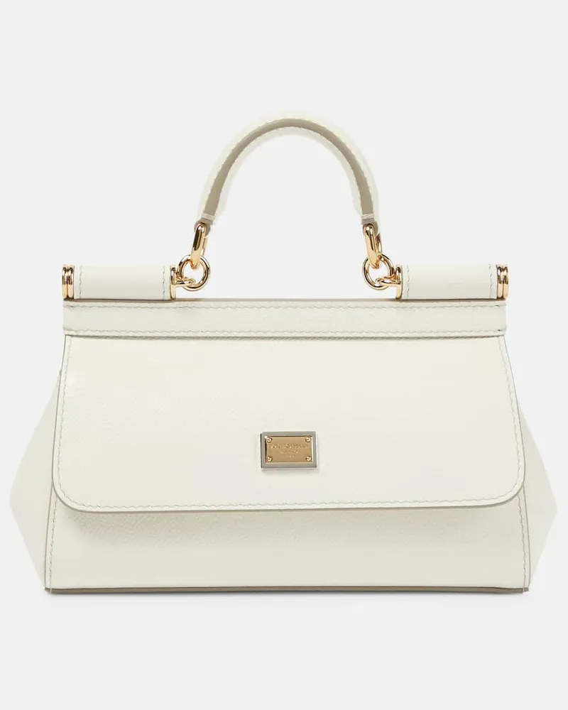 Dolce & Gabbana Tote Sicily Mini aus Leder Weiß