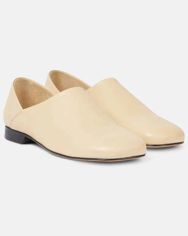 Christophe Lemaire Slip-Ons aus Leder Weiß