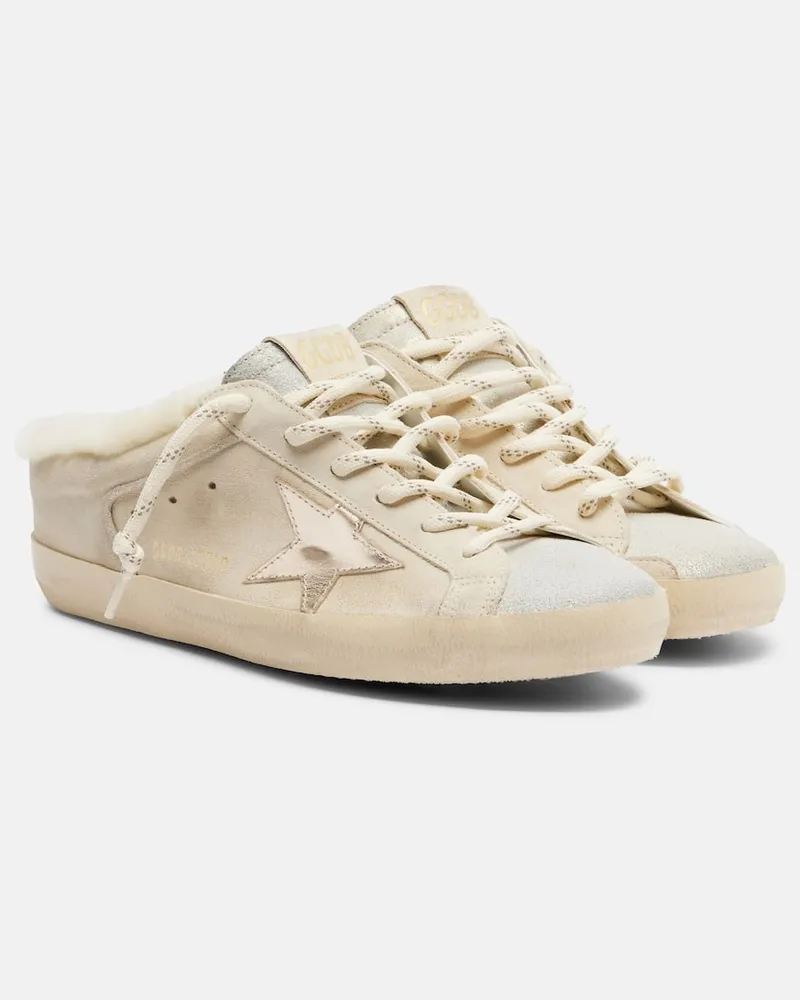Golden Goose Sneakers Super-Star aus Veloursleder und Shearling Weiß