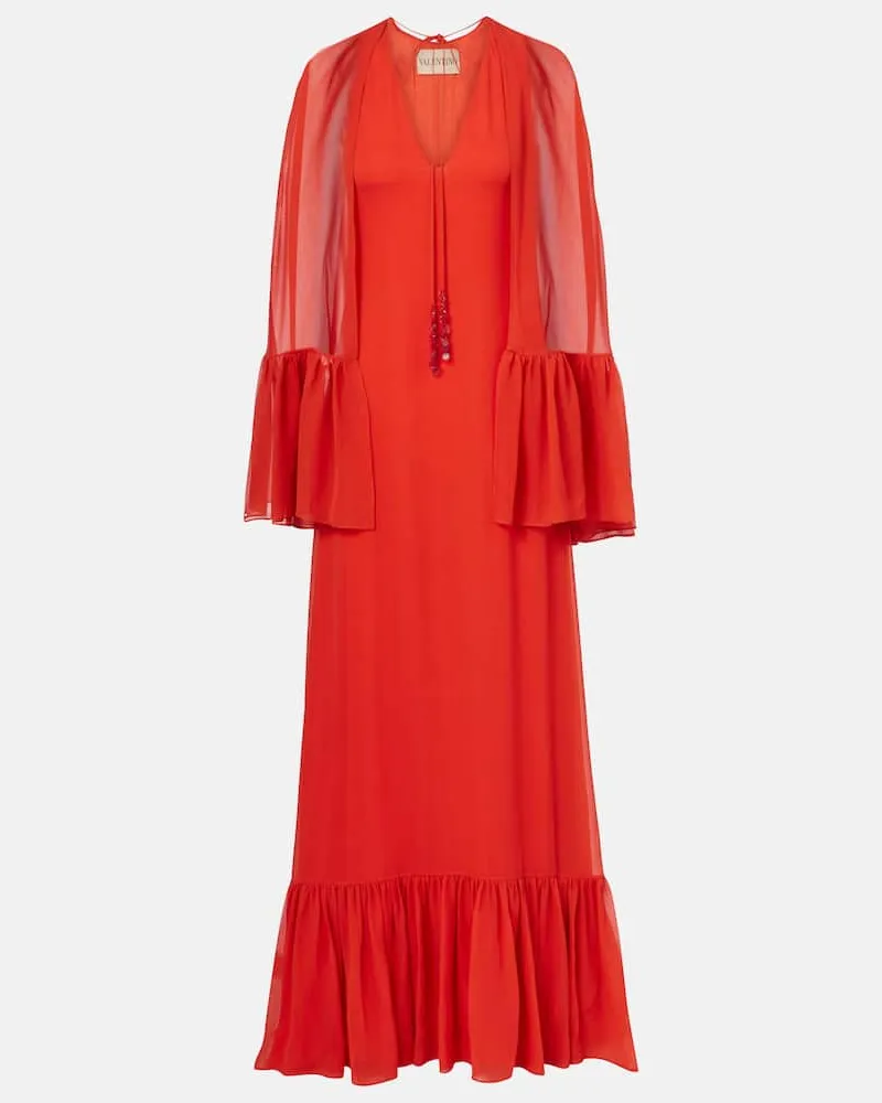 Valentino Garavani Maxikleid aus Seiden-Georgette Orange