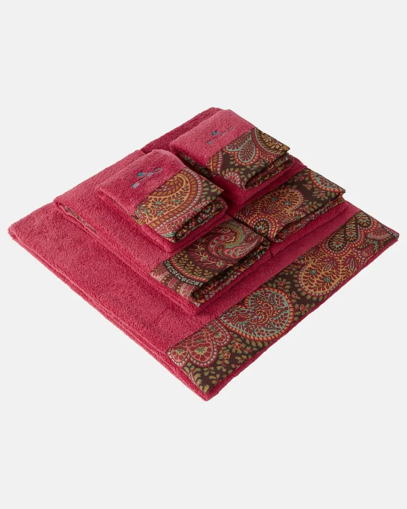 Etro Set aus fünf Handtüchern Burgund