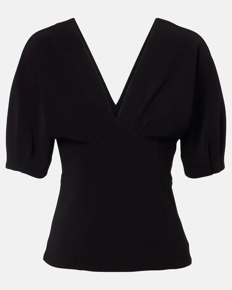 Proenza Schouler Top Darena aus Crêpe Schwarz