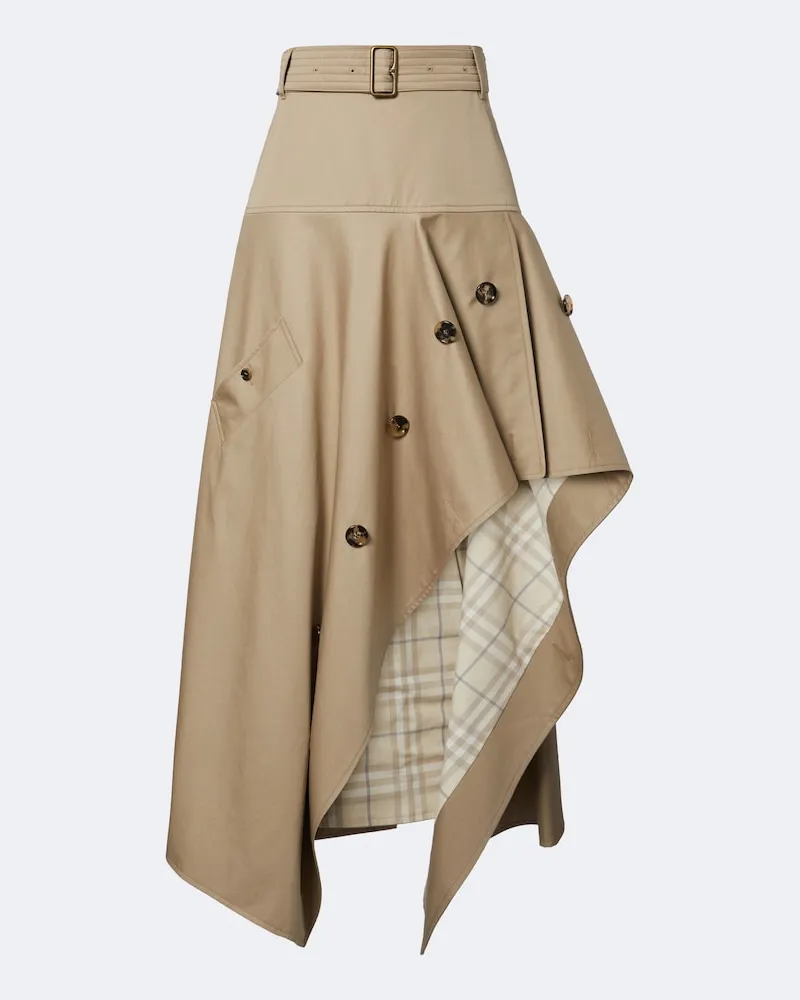 Burberry Midirock Heather aus Baumwolle Beige