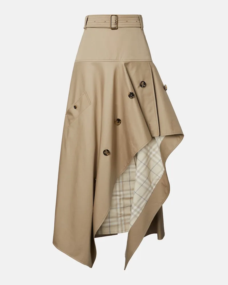 Burberry Midirock Heather aus Baumwolle Beige