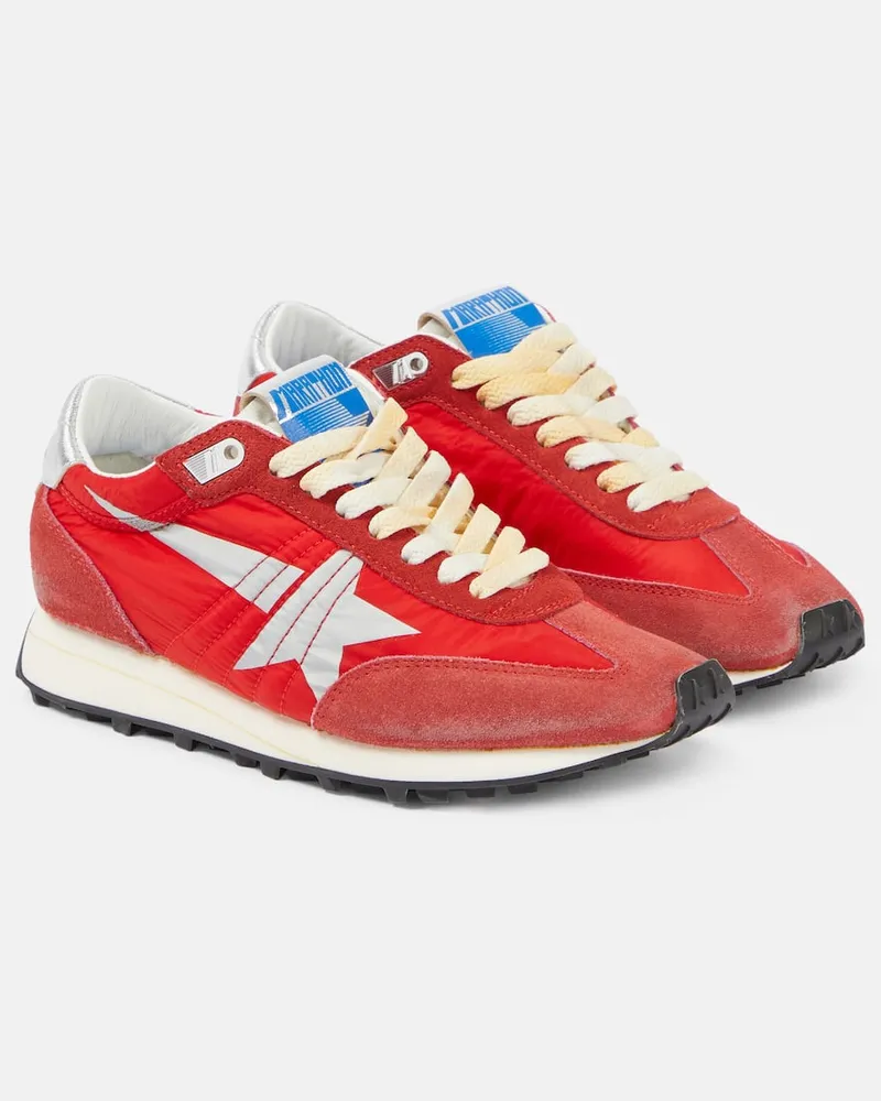 Golden Goose Sneakers Marathon mit Veloursleder Rot