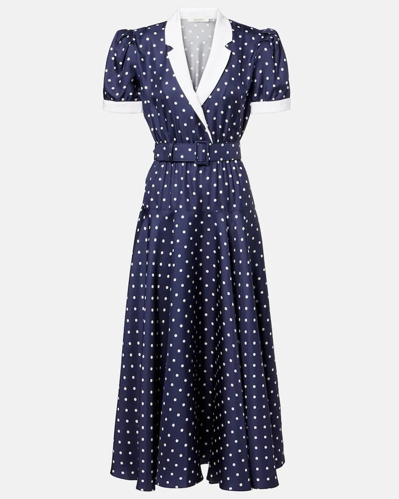 Rodarte Midikleid aus Seiden-Twill Blau
