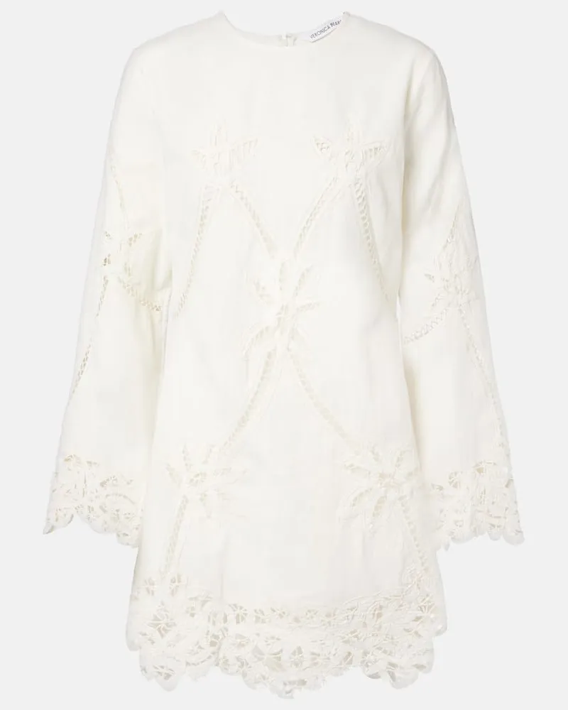 Veronica Beard Minikleid Amberg aus Baumwolle und Leinen Weiß