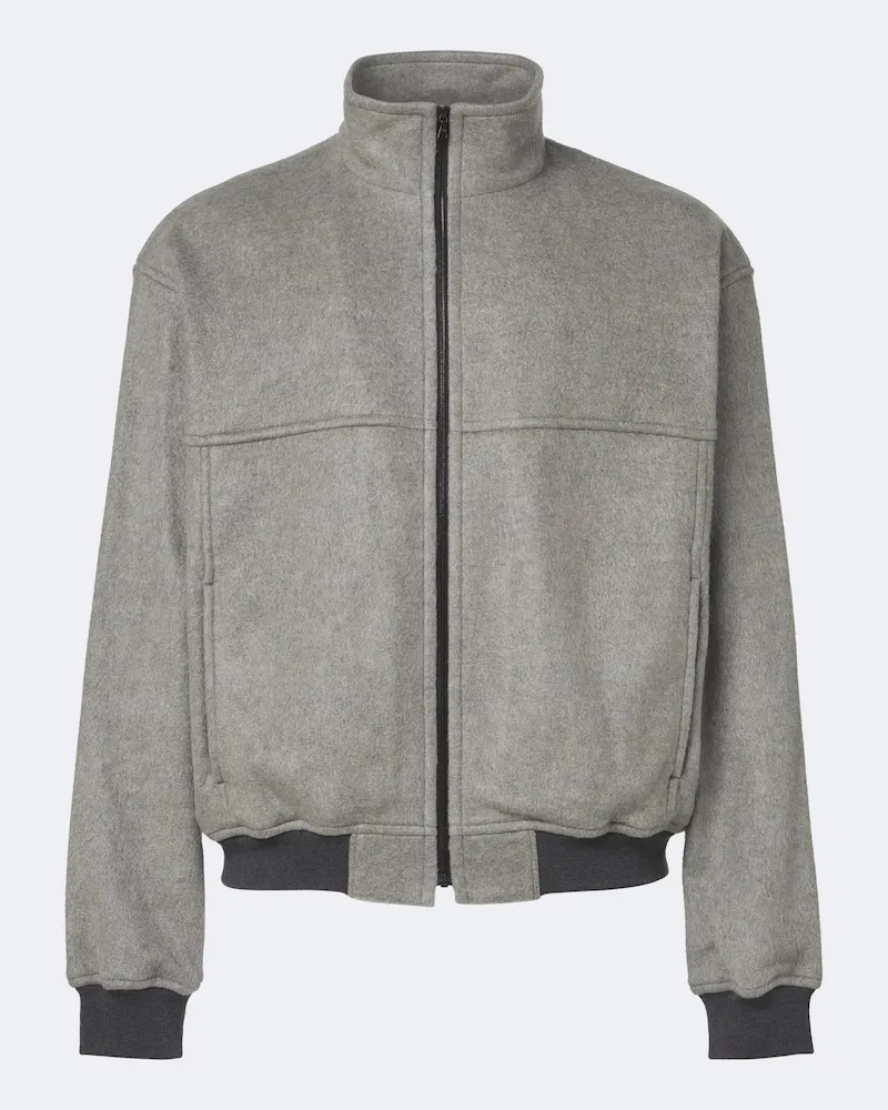 AURALEE Jacke aus Seiden-Fleece Grau