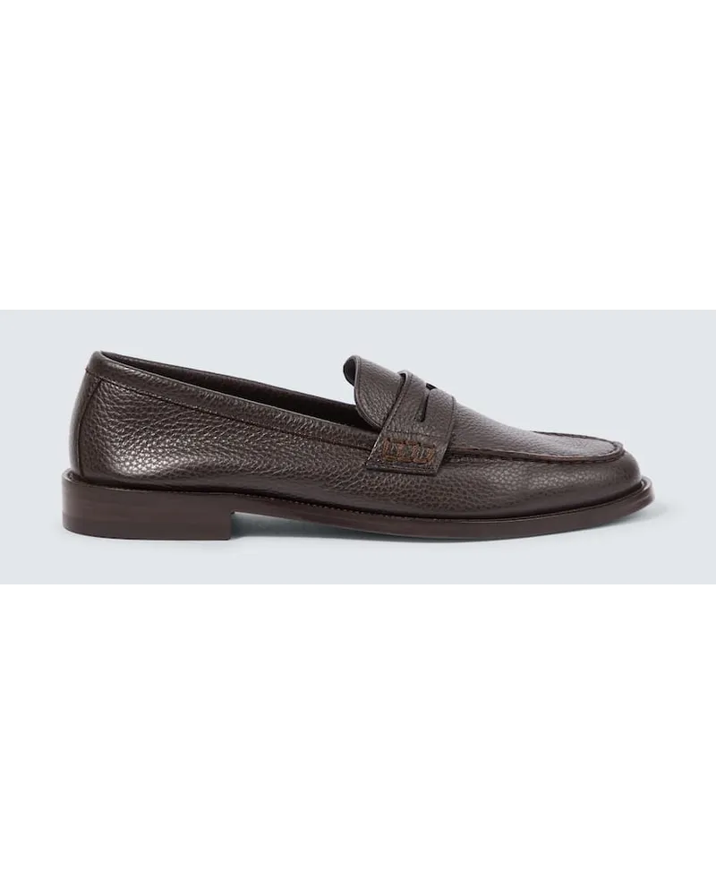 Manolo Blahnik Loafers Perry aus Leder Braun