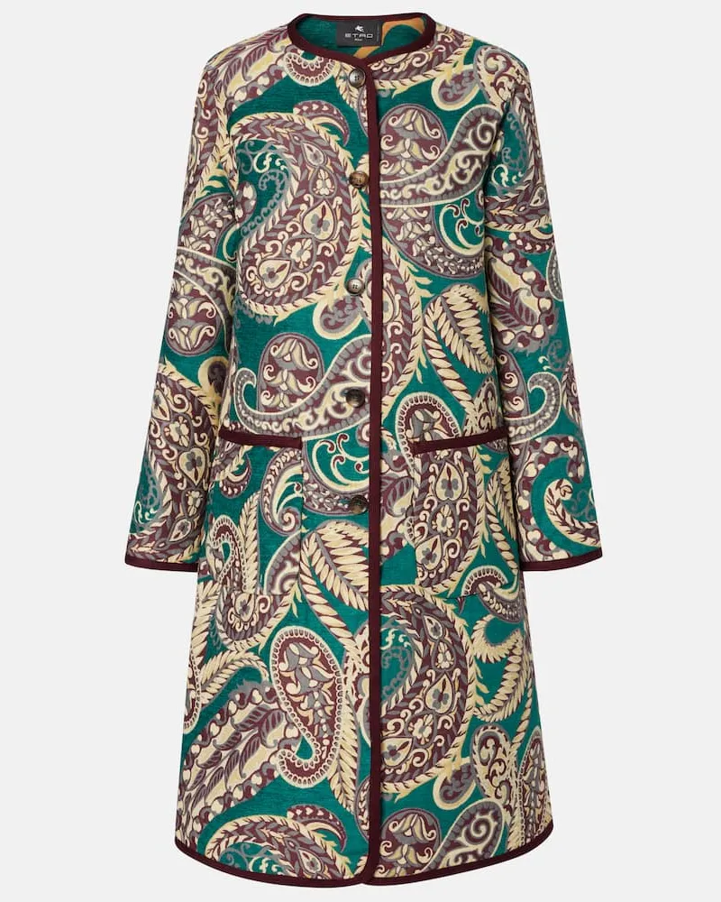 Etro Wendbarer Mantel aus Jacquard Multicolor