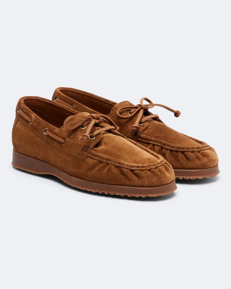 Hogan Bootsschuhe aus Veloursleder Braun