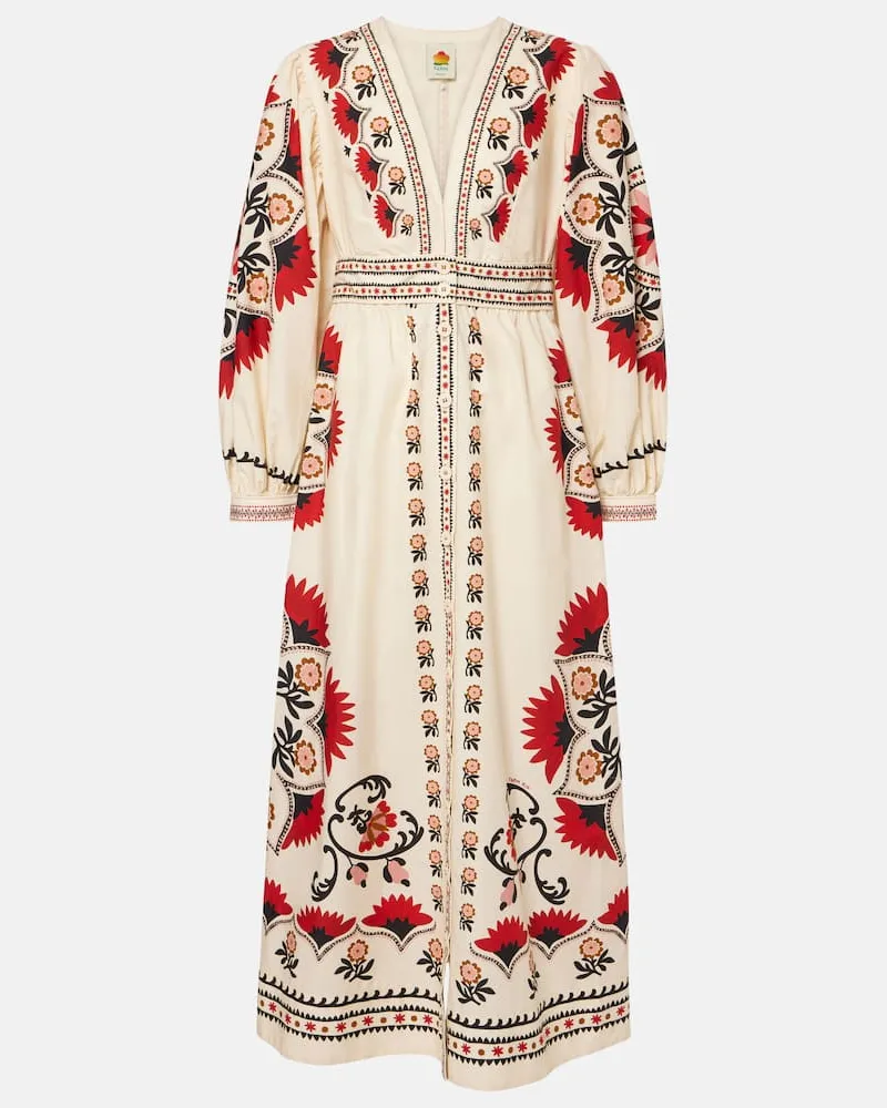 FARM Rio Bedrucktes Maxikleid Cashew Mandala Cream Beige