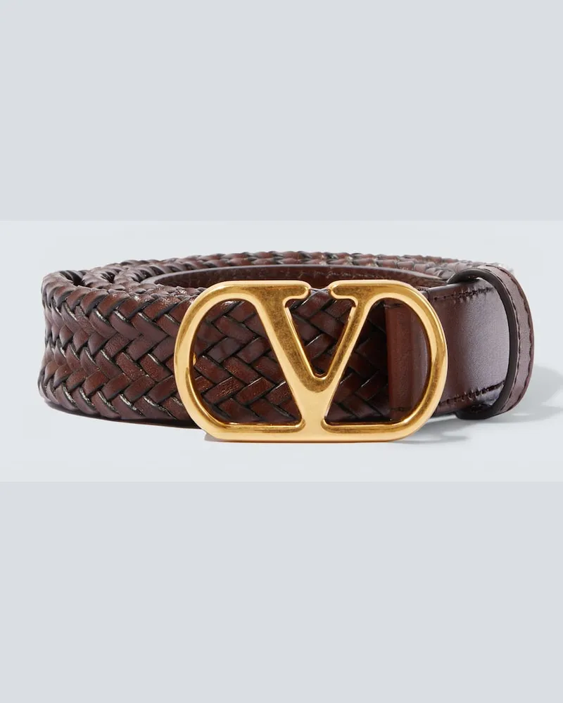 Valentino Garavani Gürtel VLogo aus Leder Braun