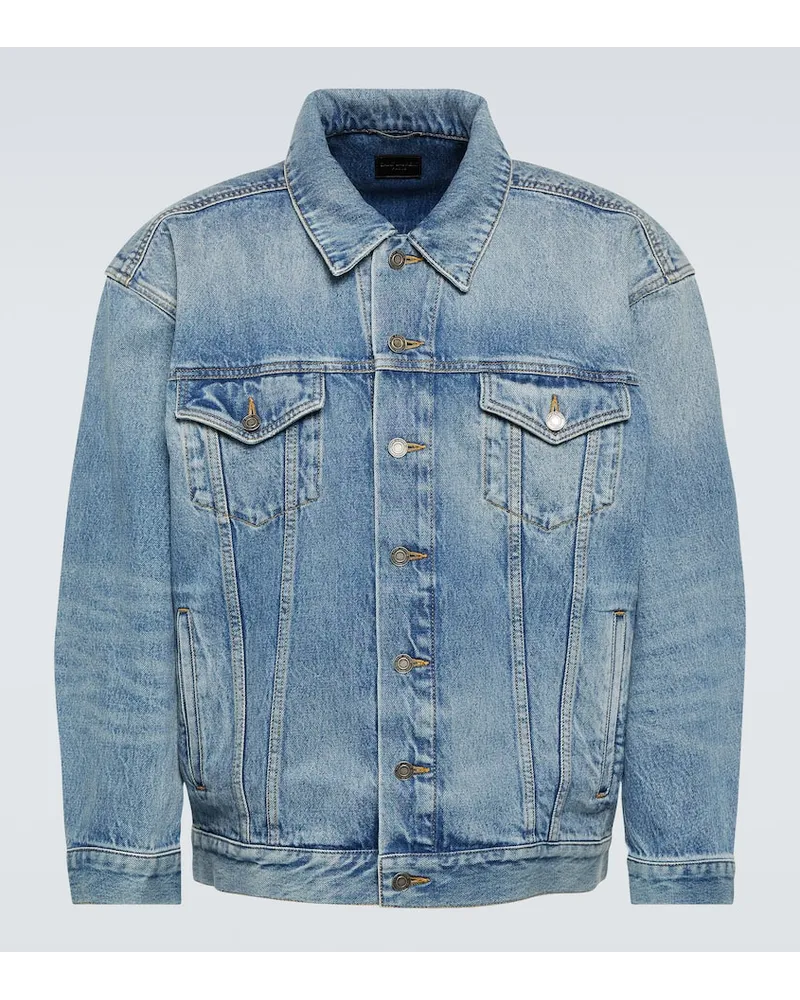 Saint Laurent Oversize-Jeansjacke Blau