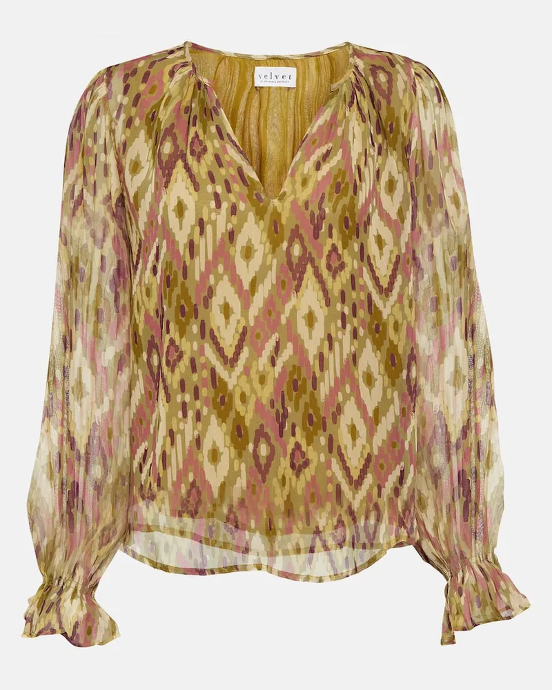 Velvet Bluse Kathy aus Georgette Weiß