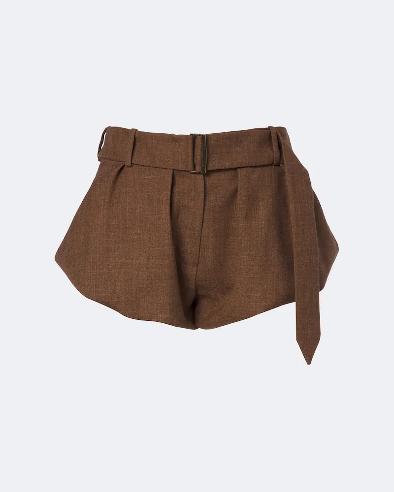 Magda Butrym Shorts aus Schurwolle Braun